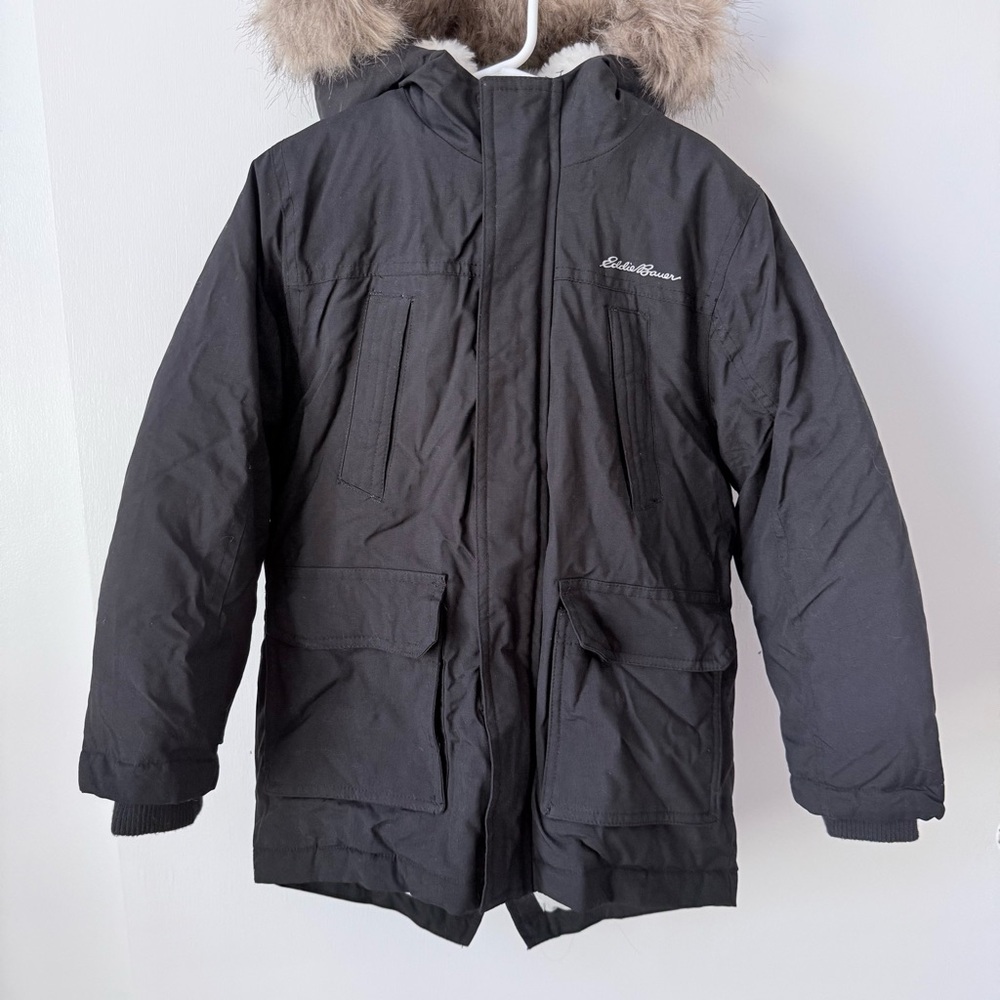 Eddie Bauer Superior Down Parka with Fur Trim Hood in Black - Picture 5 of 16